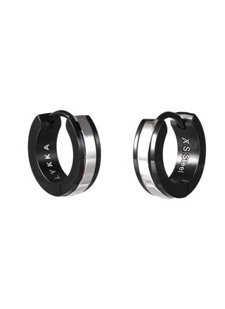 Lykka Strong musta/silver 13,4 mm steel earrings