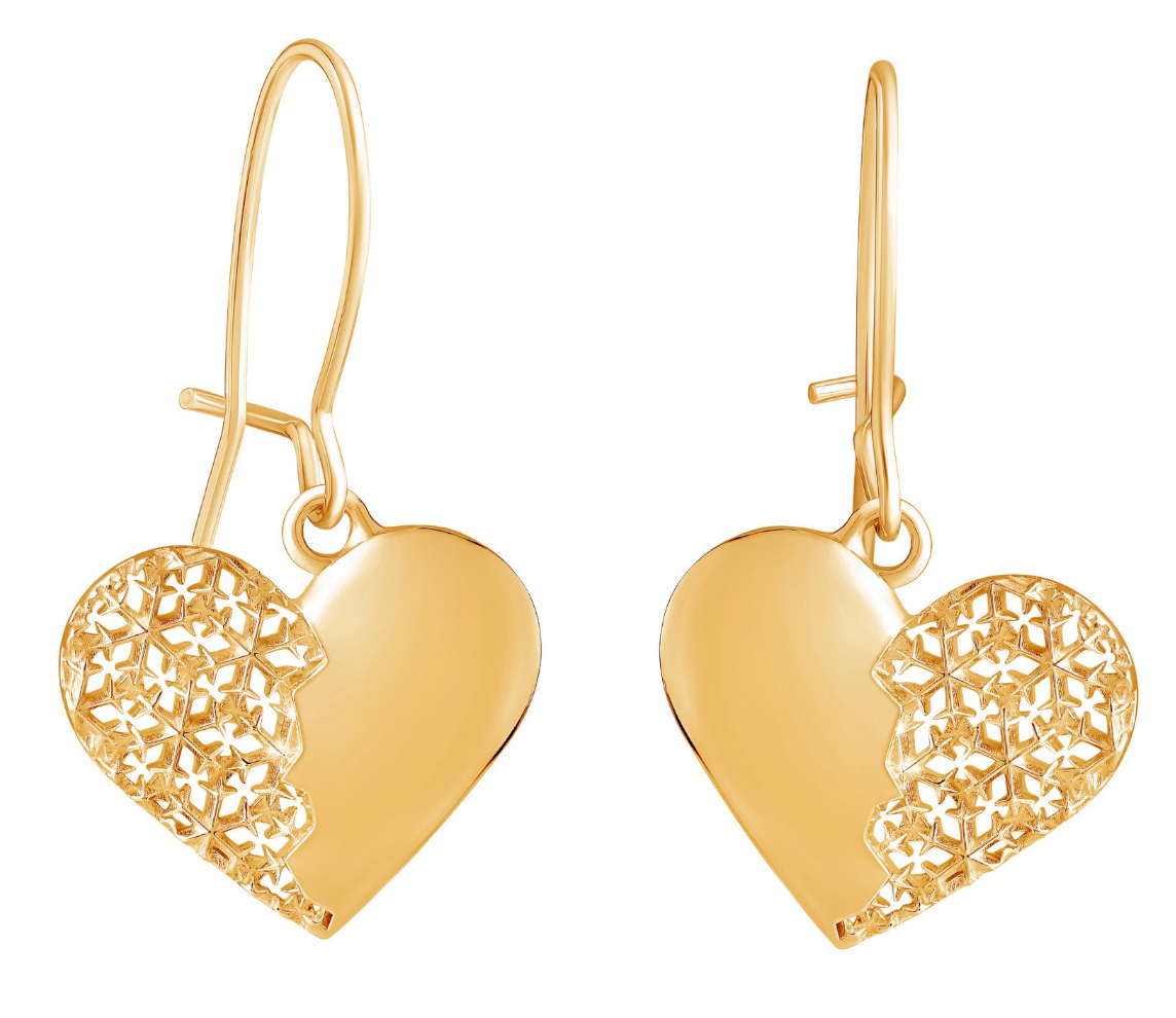 Lempikoru Jääsydän heart gold plated Ear Wire earrings 54 212 00 000