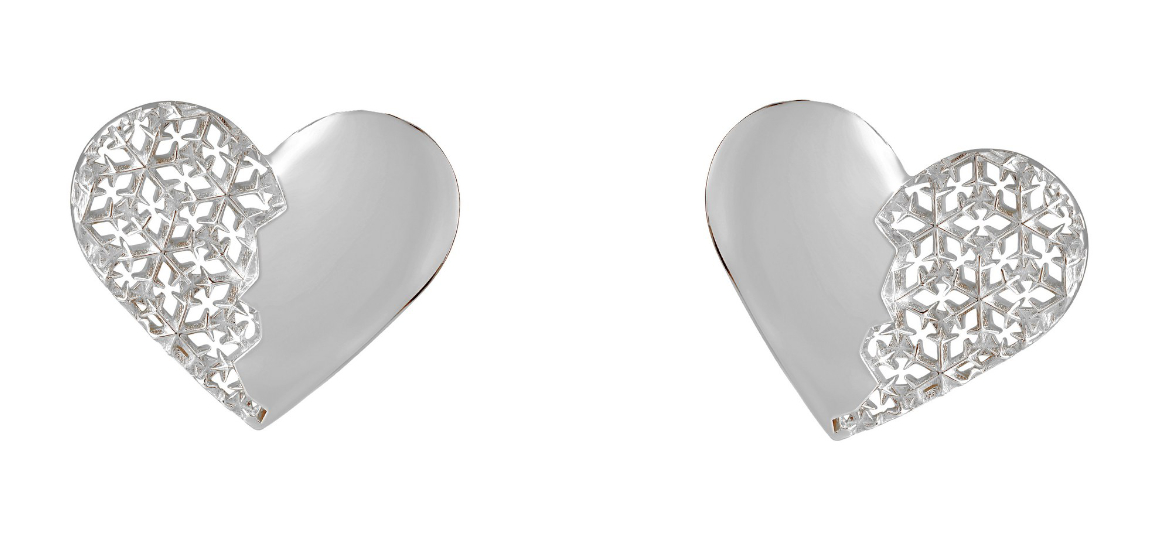 Lempikoru Jääsydän silver platinum heart earrings 33 212 00 000