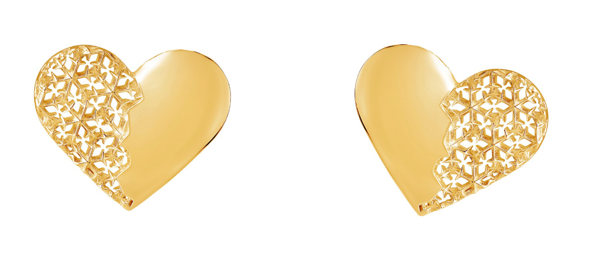 Lempikoru Jääsydän gold plated heart earrings 53 212 00 000