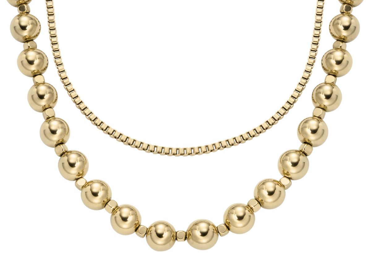 Fossil double chain gold-colored necklace JA7248710 