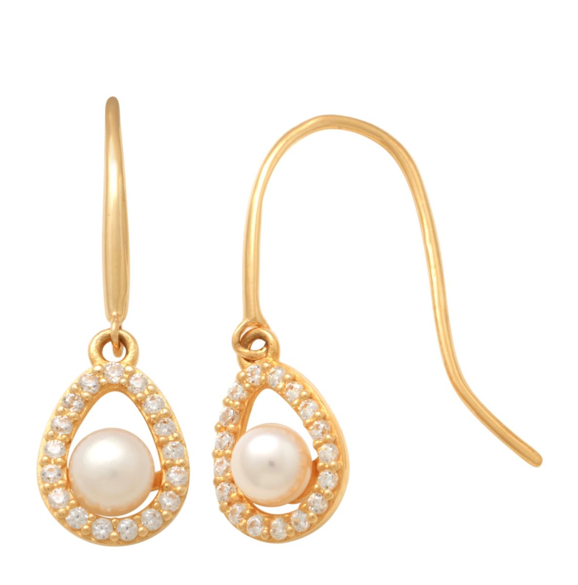 Lykka Pearls drop pearl wire earrings 