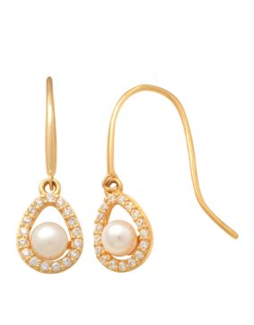 Lykken Pearls drop pearl wire earrings