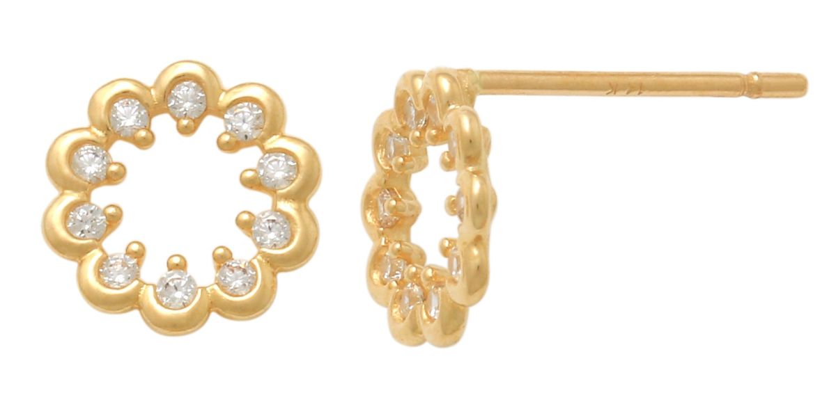 Lykka Casuals roundt cz gold-earrings 