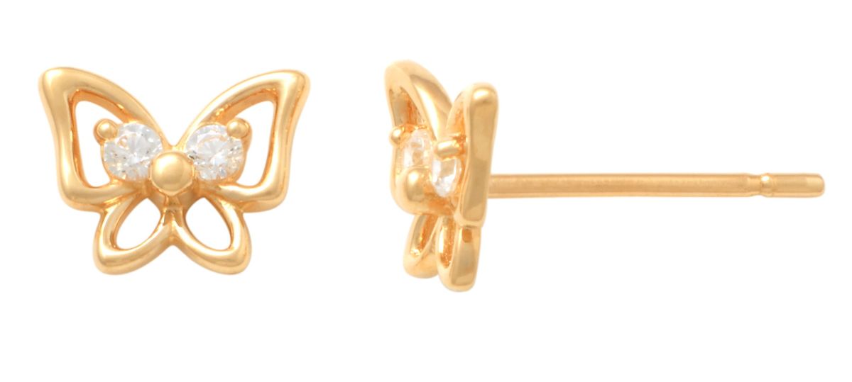 Lykka Symbols gold earrings butterfly 