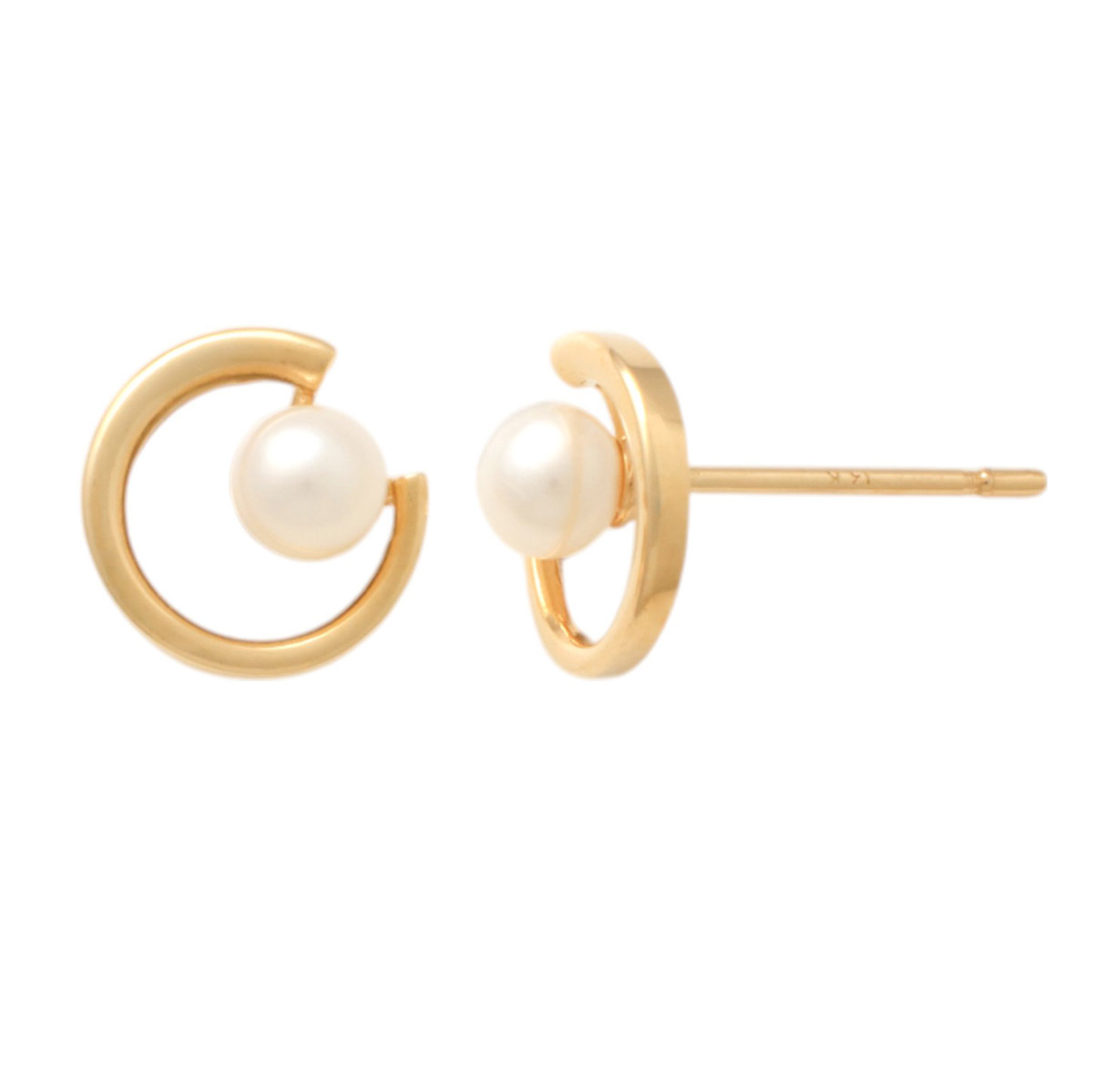 Lykka Casuals pearl gold earrings 3mm