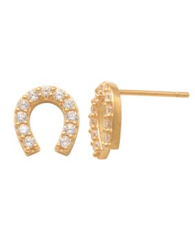 Lykken Symbols horse shoe gold earrings