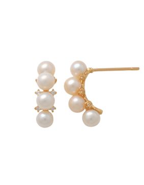 Lykken Pearls pearl earrings with zirconia 13 mm