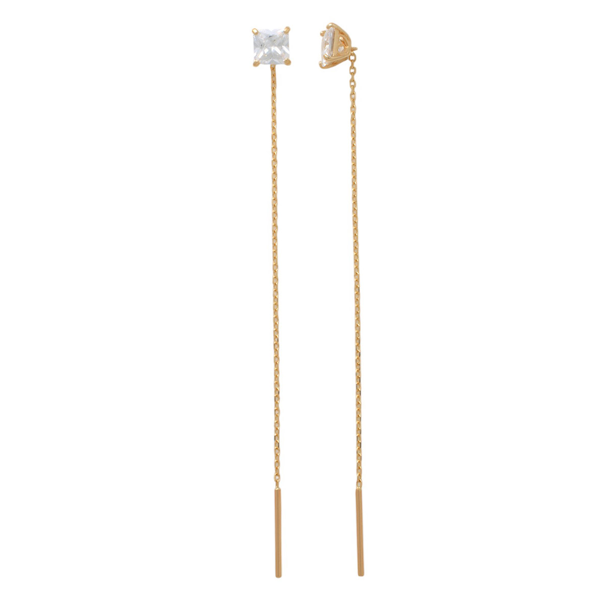 Lykka Casuals chain gold earrings 50mm square
