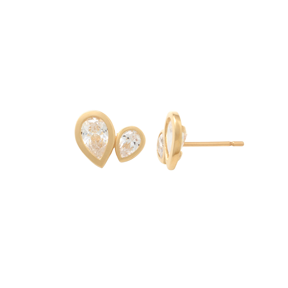 Lykken Symbols gold stud earrings drop
