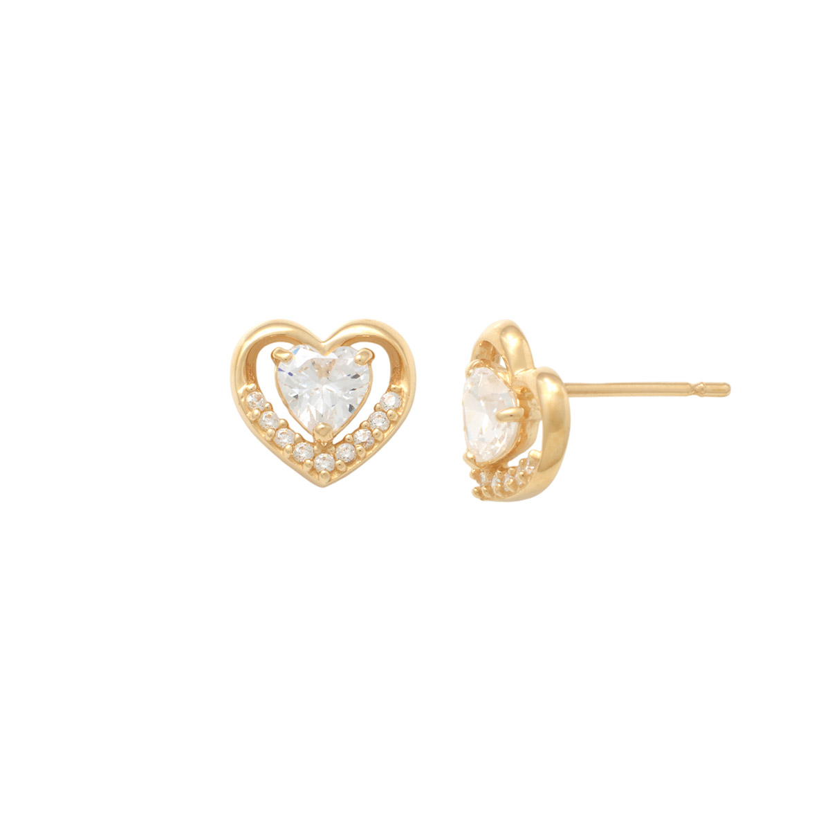 Lykken Hearts gold heart earrings