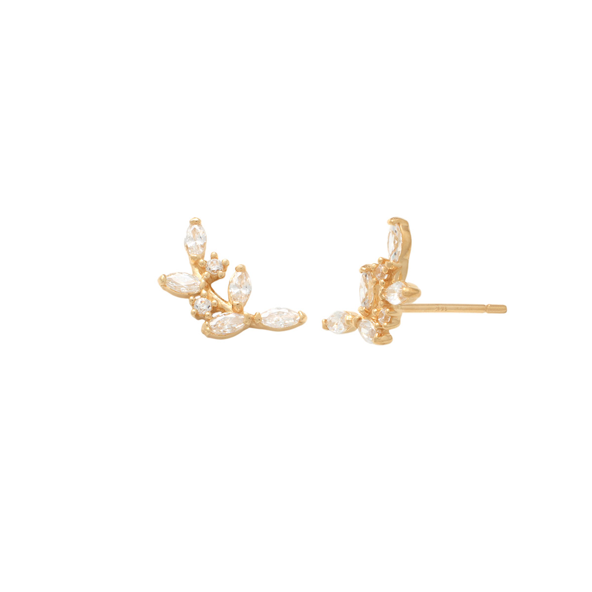 Lykken Symbols gold earrings vine