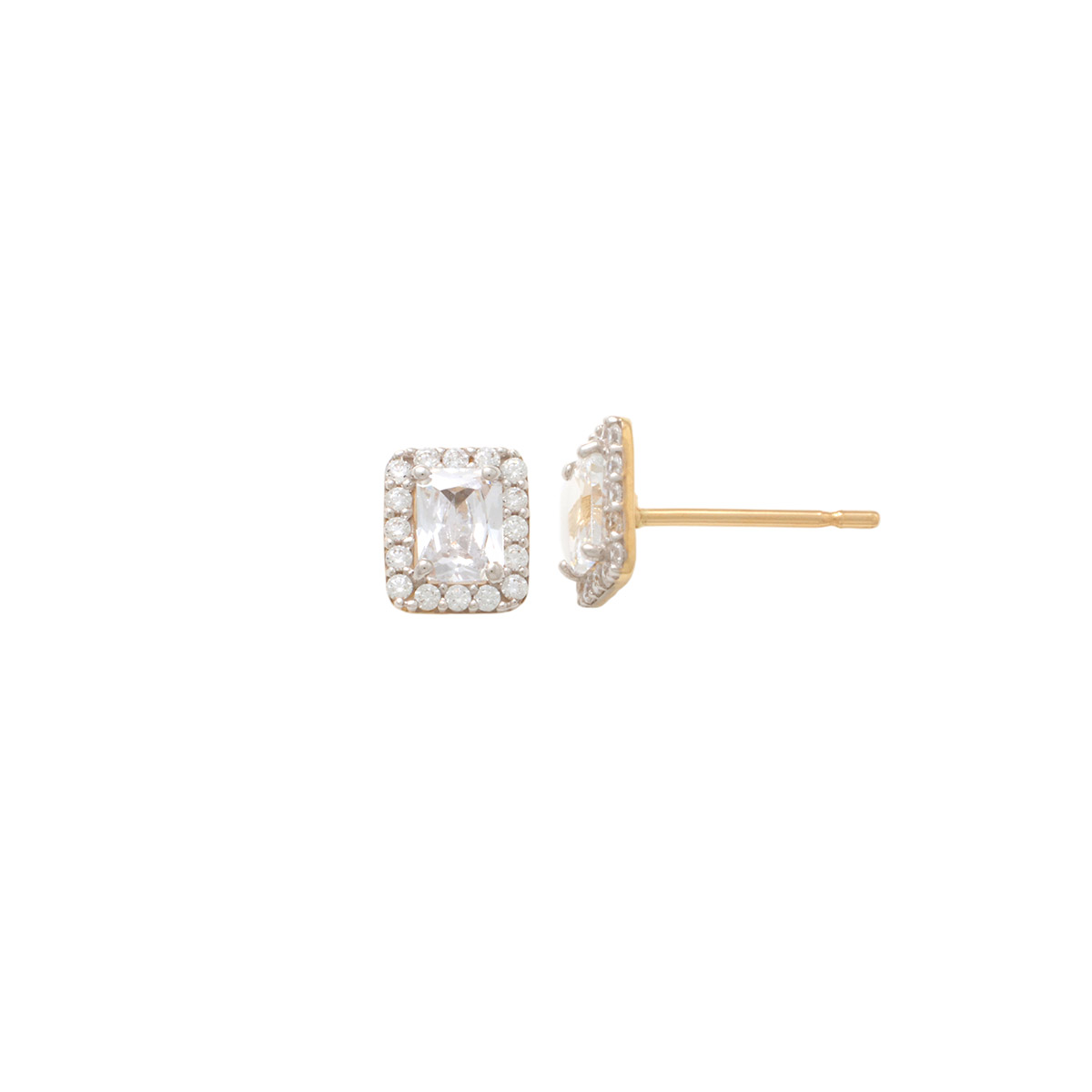Lykken Symbols gold emerald halo earrings