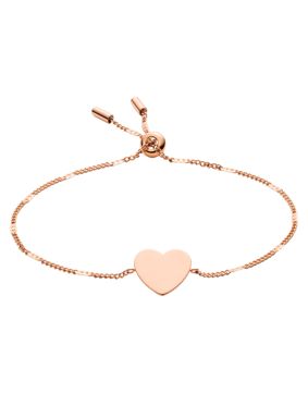 Fossil Heart Rose Gold-Tone Steel Bracelet JF02965791