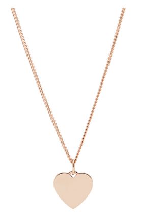Fossil Heart Rose Gold-Tone Stainless Steel Necklace JF03021791