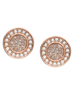 Fossil Halo Rose Gold-Tone Studs JF03263791