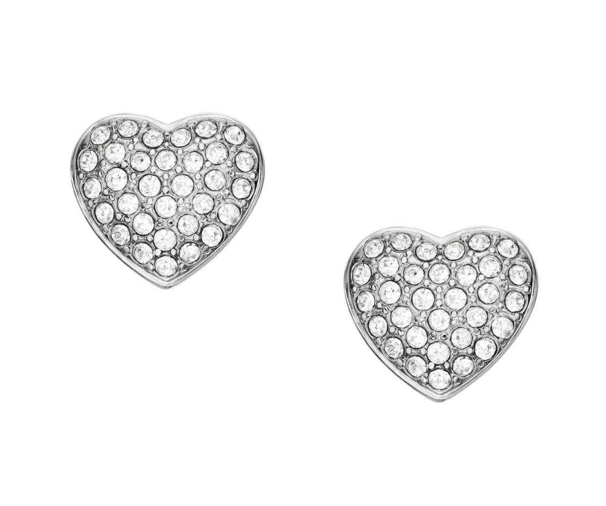 Fossil Sadie silver-colored pave heart earrings JF04676040