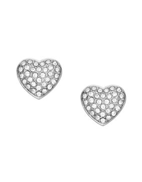 Fossil Sadie silver-colored pave heart earrings JF04676040