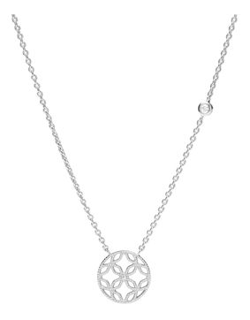 Fossil Romantic Cut Out Sterling Silver Pendant Necklace JFS00527040