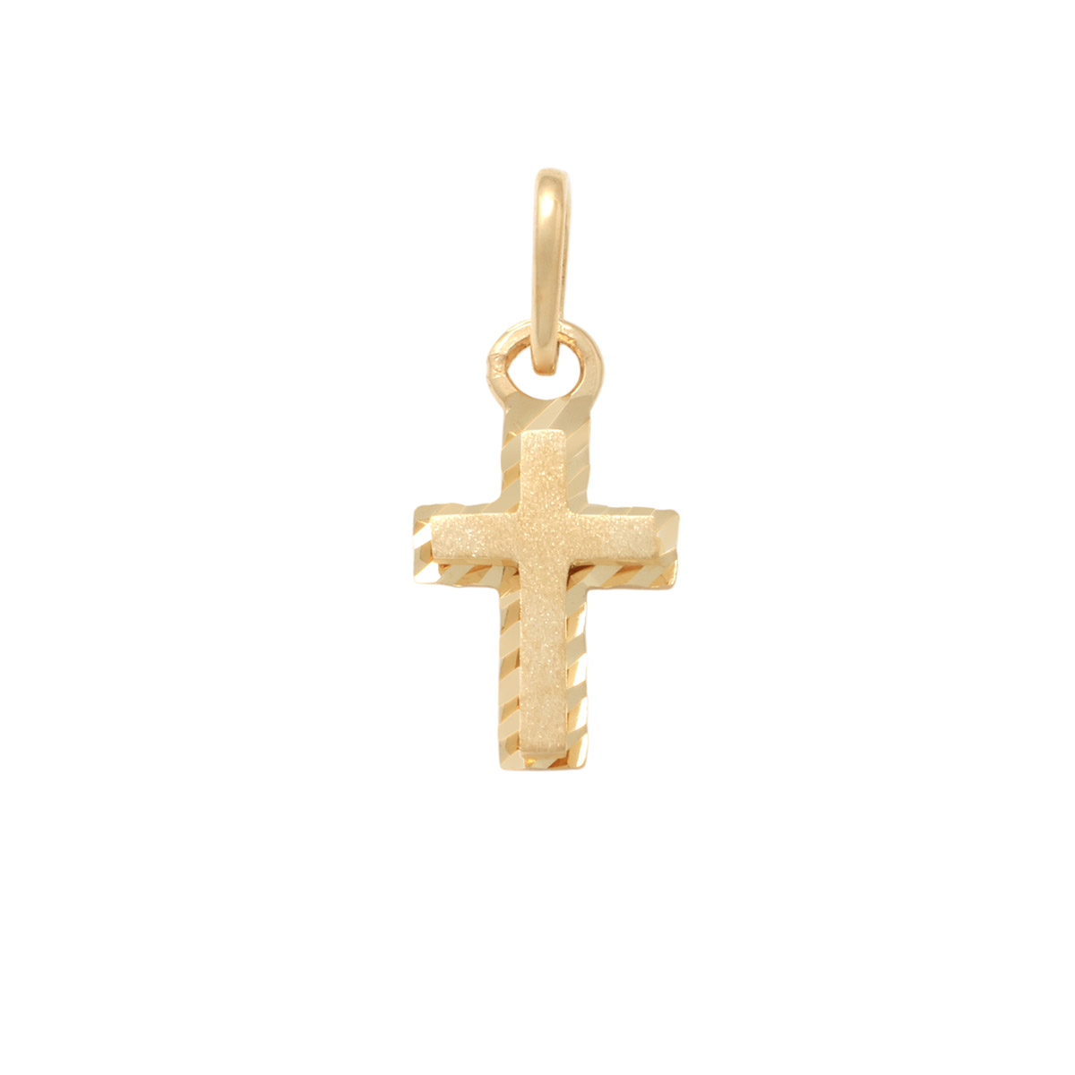 Lykka Crosses gold diamond-cut cross pendant 10 mm