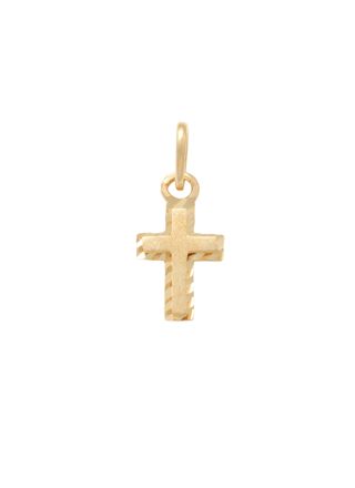 Lykka Crosses gold diamond-cut cross pendant 10 mm