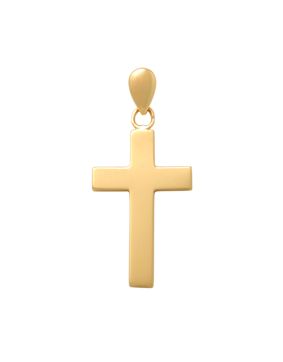 Lykken Crosses gold plain cross pendant 20 mm