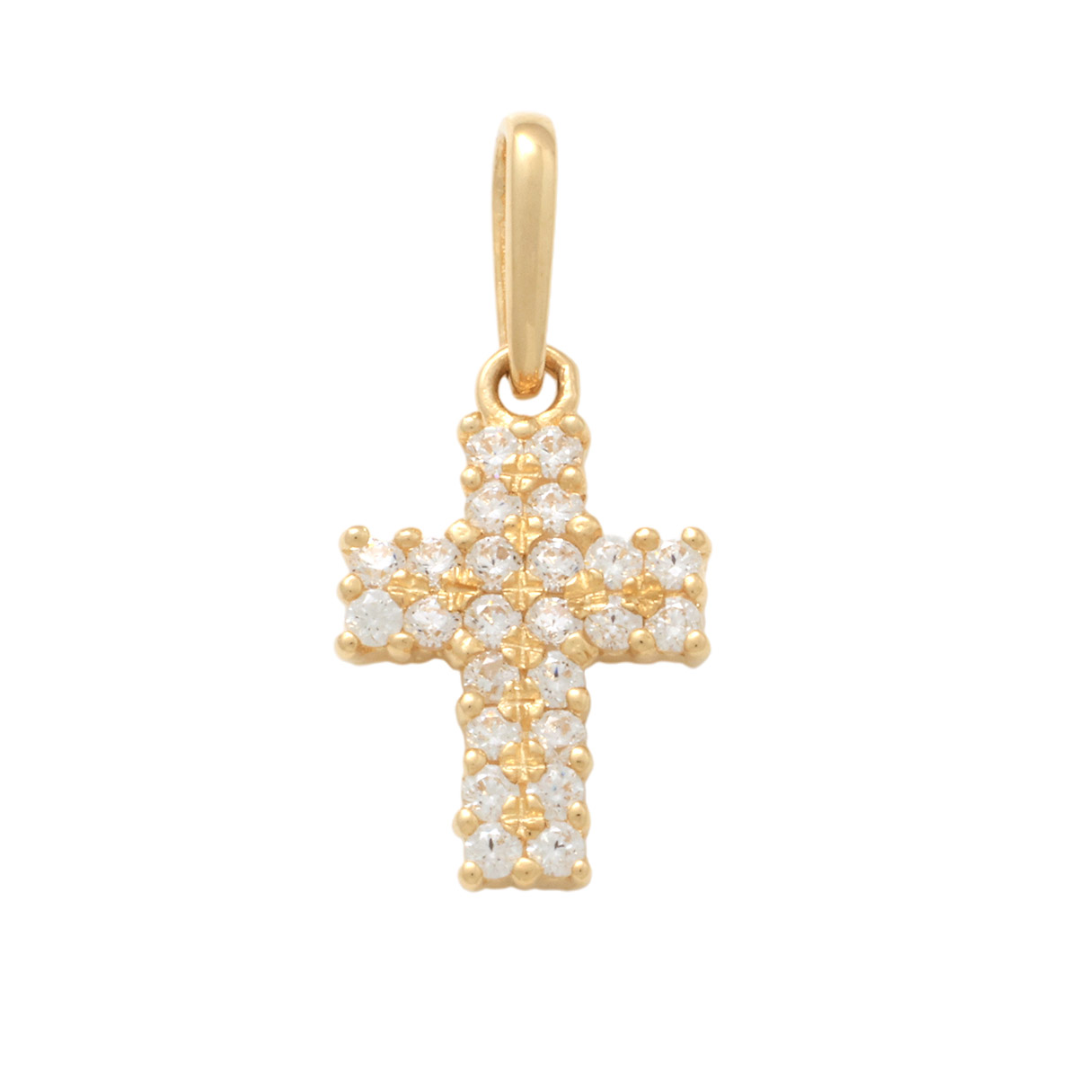 Lykka Crosses gold cross pendant with zirconia 9.4 mm