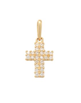 Lykken Crosses gold cross pendant with zirconia 9.4 mm