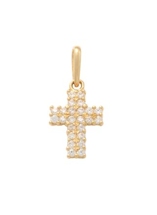 Lykka Crosses gold cross pendant with zirconia 9.4 mm