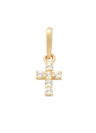 Lykka Crosses gold mini cross pendant with zirconia 5.8 mm