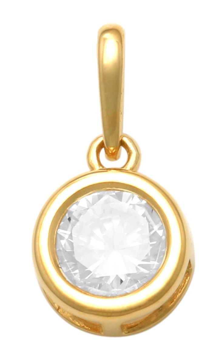 Lykka Casuals solitaire bezel gold pendant 
