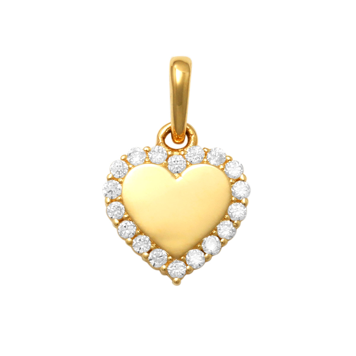 Lykka Hearts gold heart pendant with zirconia 7.3 mm