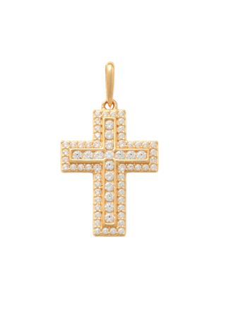 Lykka Crosses gold cross pendant with zirconia 17.2 mm