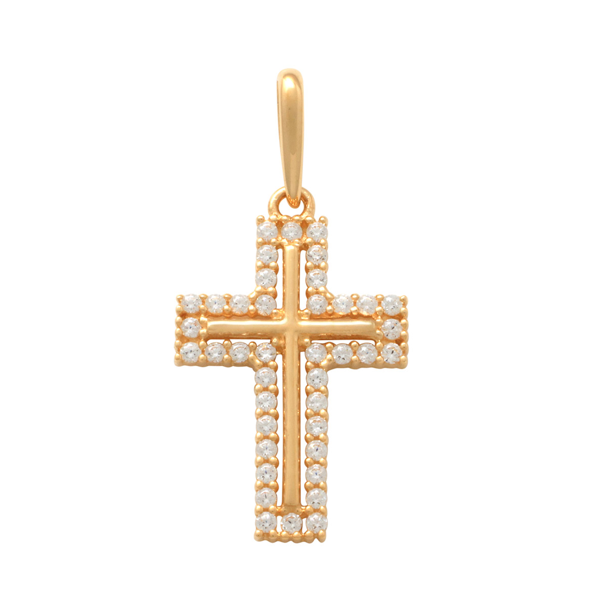 Lykka Crosses gold cross pendant with zirconia 14.3 mm