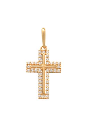 Lykka Crosses gold cross pendant with zirconia 14.3 mm