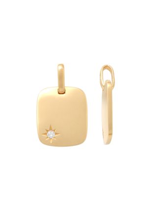 Lykka Casuals gold disc pendant with zirconia 11 mm