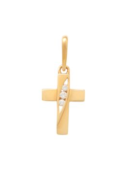 Lykken Crosses gold cross pendant with zirconia 10.4 mm