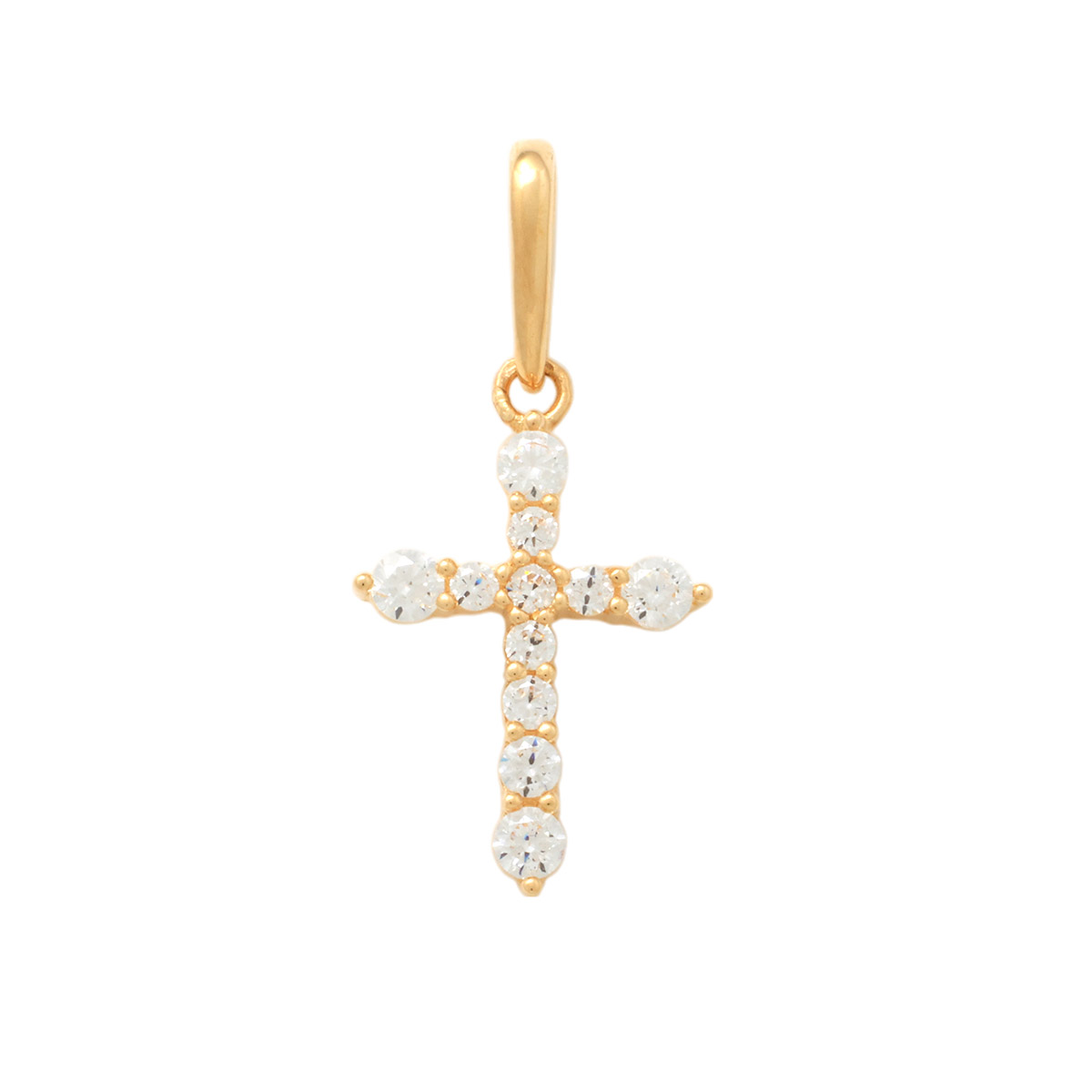 Lykka Crosses gold cross pendant with zirconia 11.7 mm