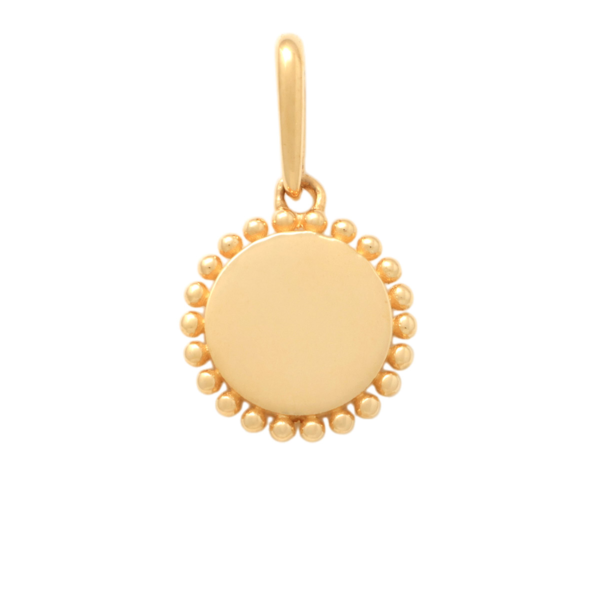 Lykka Casuals gold round disc pendant 8.6 mm
