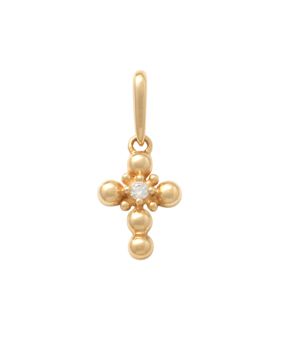 Lykken Crosses gold mini cross pendant with zirconia 8.6 mm