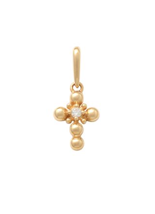 Lykka Crosses gold mini cross pendant with zirconia 8.6 mm