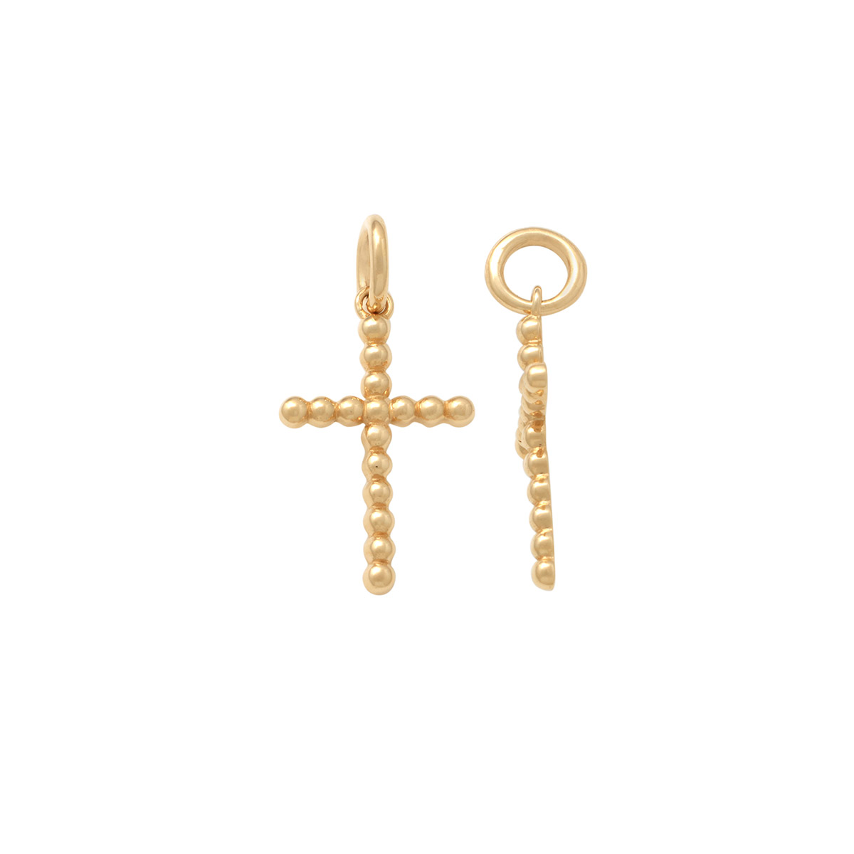 Lykken Crosses gold beaded cross pendant