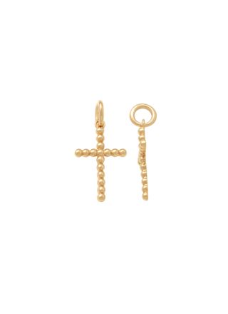 Lykken Crosses gold beaded cross pendant