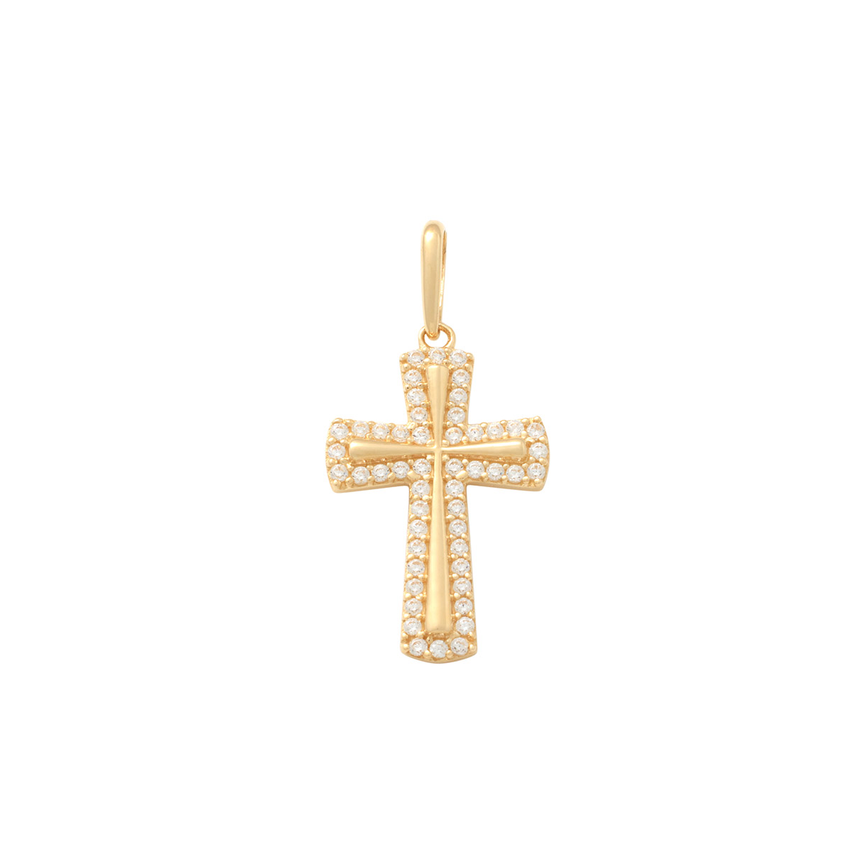 Lykken Crosses gold halo cross pendant