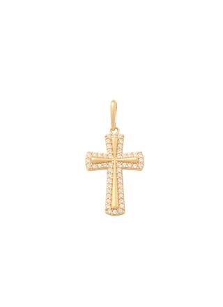 Lykken Crosses gold halo cross pendant