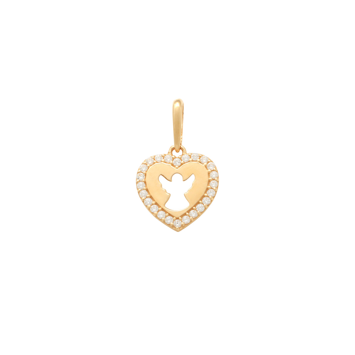 Lykken Hearts gold guardian angel pendant