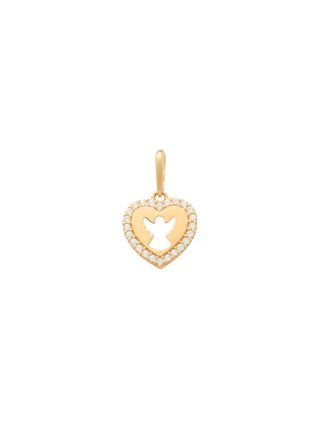 Lykken Hearts gold guardian angel pendant