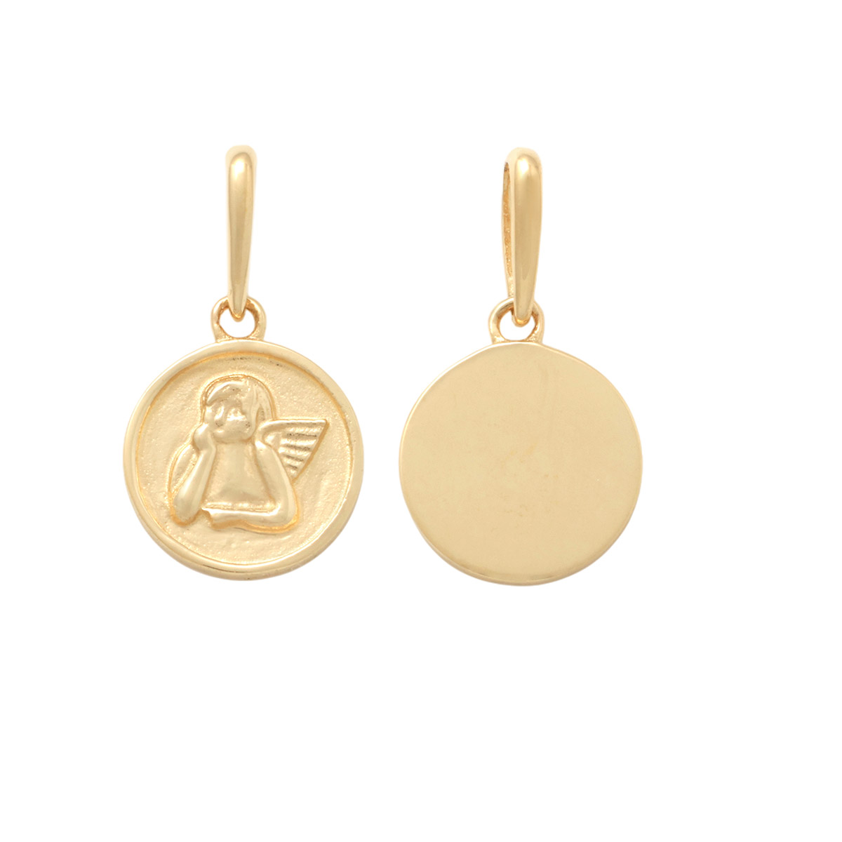 Lykka Symbols gold guardian angel pendant 8 mm