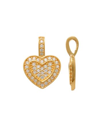 Lykka Hearts pave yellow gold heart pendant