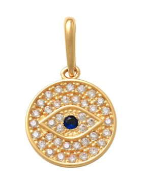 Lykken Symbols Hamsa all seeing eye gold pendant